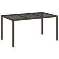 vidaXL Záhradný stôl Hnedá 150 x 90 x 75 cm polyratan