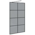 vidaXL Stena walk-in sprchy Čierna 115 x 195 cm tvrdené sklo