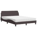 vidaXL Posteľ s matracom Dover tmavohnedá 140x190 cm látka