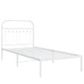 vidaXL Kovový rám postele s čelom biely 90x200 cm