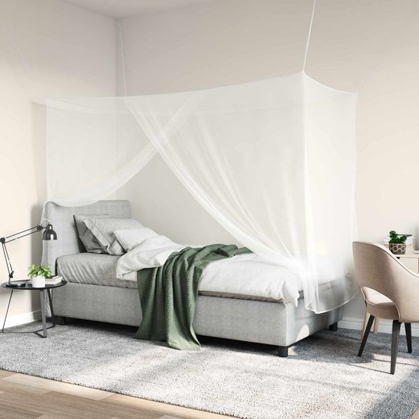 vidaXL Sieť proti komárom na posteľ 156 sieť 3 pcs Biela Polyester