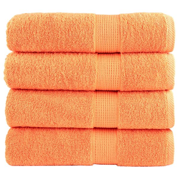vidaXL Prémiové osušky SOLUND 4 ks oranžová 70x140 cm 600 g/m2