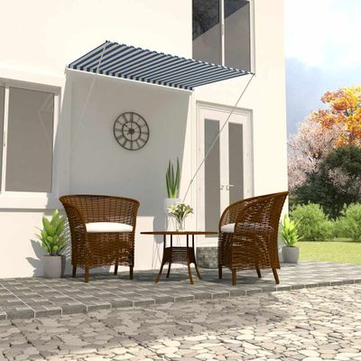 vidaXL Zaťahovacia markíza 150x150 cm modro-biela