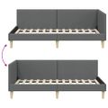 vidaXL Rohový rám postele s čelnou doskou Tmavo šedá 100 cm x 200 cm