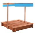 vidaXL Pieskovisko so strieškou 122x120x123 cm jedľové drevo
