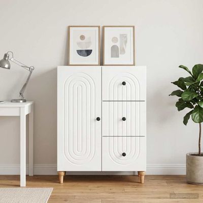 vidaXL Servírovacia skriňa Biela s vysokým leskom 66 x 34,5 x 90 cm