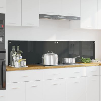 vidaXL Kuchynský obklad 2 pcs Tmavo šedá 90 x 40 cm tvrdené sklo