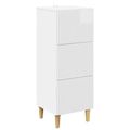 vidaXL Zásuvkový kabinet Biela s vysokým leskom 33 x 34,5 x 90 cm