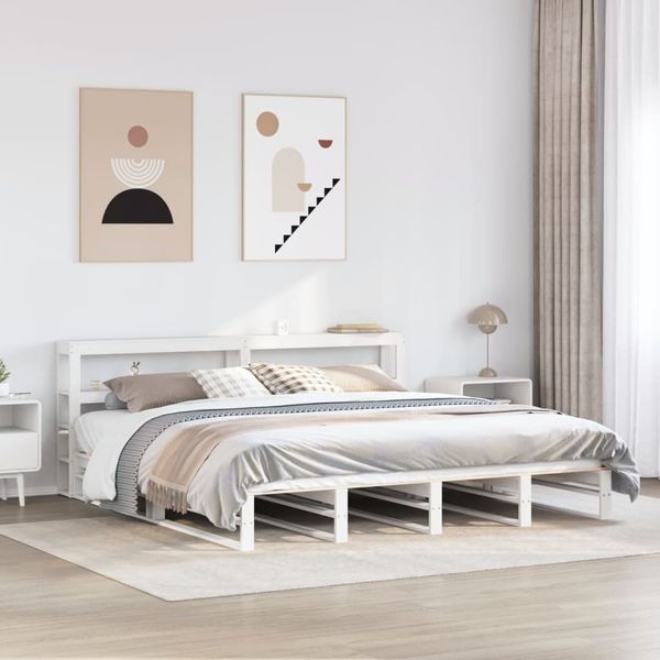vidaXL Posteľ bez matraca biela 180x200 cm masívna borovica