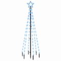 vidaXL Vianočný stromček s hrotom a 108 modrými LED 180 cm