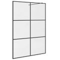 vidaXL Sprchová zástena z priehľadného ESG skla 140x195 cm čierna