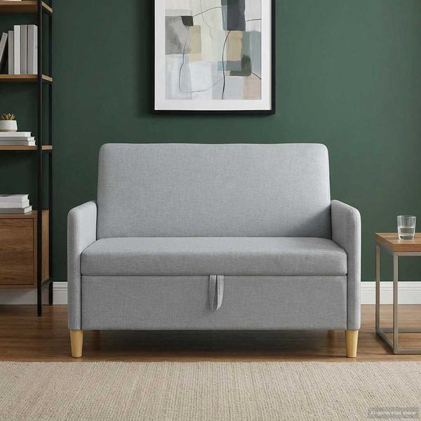 vidaXL Sofa s úložným priestorom Svetlosivá 122 x 78 x 87 cm Polyester