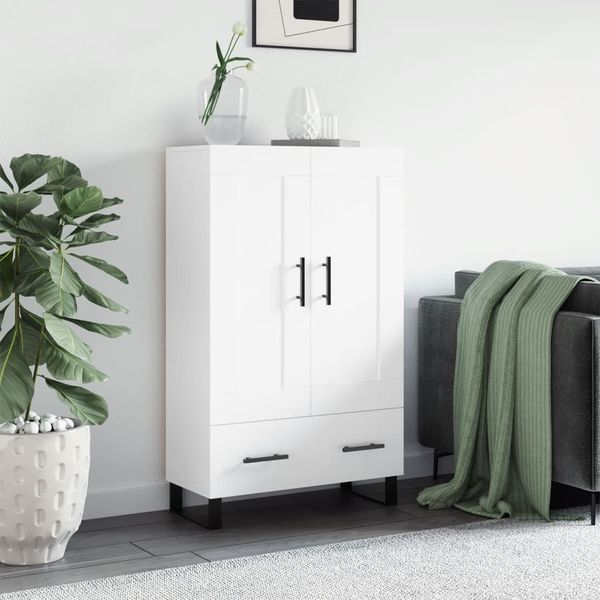 vidaXL Vysoká skrinka biela 69,5x31x115 cm kompozitné drevo