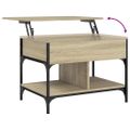 vidaXL Konferenčný stolík dub sonoma 70x50x50 cm kompozit. drevo a kov