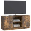 vidaXL TV skrinka 102 x 34,5 x 47 cm Dymový dub Kompozitné drevo
