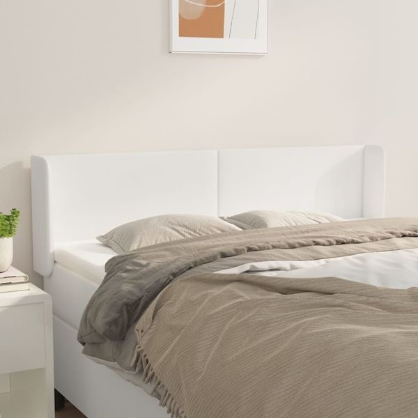 vidaXL Čelo postele so záhybmi biely147x16x78/88 cm umelá koža