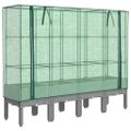 vidaXL Záhon s krytom na skleník ratanový vzhľad 160x40x140 cm