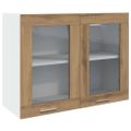 vidaXL Závesná sklenená skrinka “Lyon” Artisan Dub 80x31x60 cm Drevo