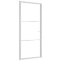 vidaXL Vnútorné dvere 93x201,5 cm biele ESG sklo a hliník
