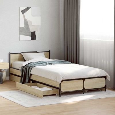vidaXL Rám postele s čelom Dub sonoma 80 x 200 cm Kompozitné drevo