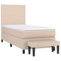 vidaXL Boxspring posteľ s matracom kapučínová 80x200 cm umelá koža