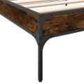 vidaXL Posteľný rám dymový dub 90x200 cm kompozitné drevo a kov