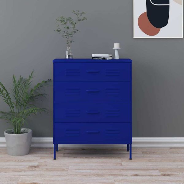 vidaXL Zásuvková skrinka námornícka modrá 80x35x101,5 cm oceľ