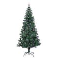 vidaXL Umelý predsvietený vianočný stromček Zelená 240 cm PVC a kov