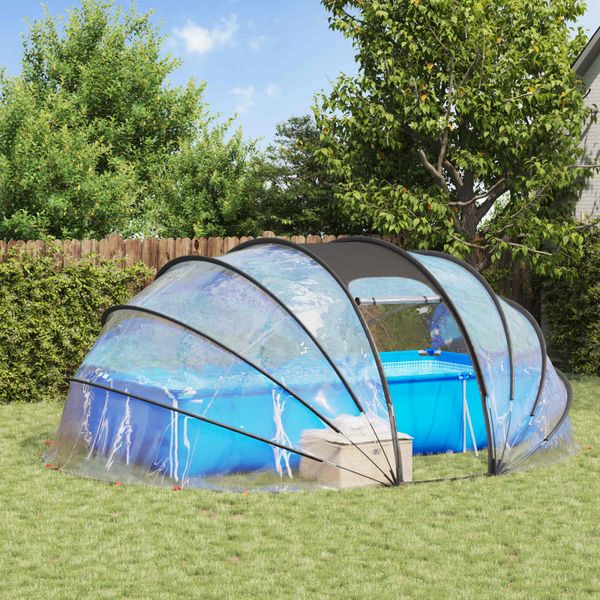 vidaXL Dómový stan na bazén Priehľadná 538 x 440 x 204 cm PVC