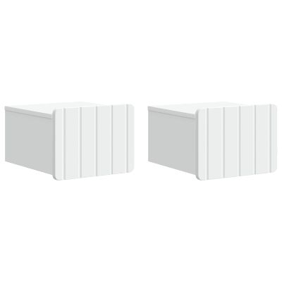 vidaXL Nástenná nočná skrinka Nástenný 2 pcs Biela 33 x 34,5 x 24 cm