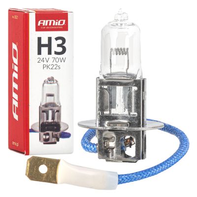 Halogenová žárovka H3 24V 70W PK22s AMiO-05021