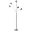 vidaXL Stojanová lampa strieborná 200 cm 5 x E14