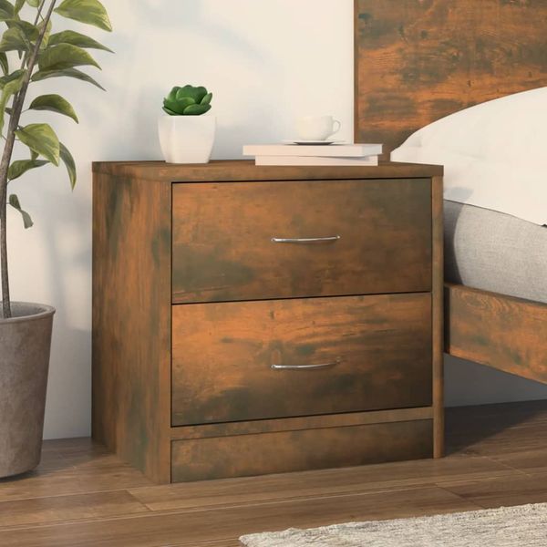 vidaXL Nočný stolík dymový dub 40x30x40 cm spracované drevo