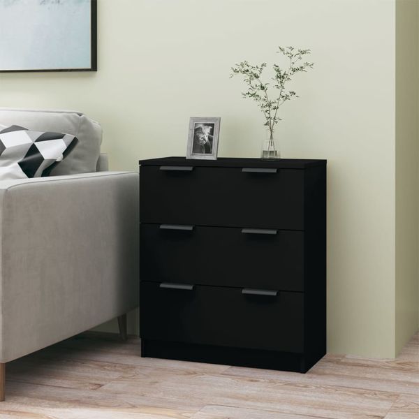 vidaXL Komoda čierna 60x30x70 cm kompozitné drevo
