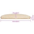 vidaXL Schodové rohože 20 ks 65x21x4 cm krémové, polkruhové, veľké