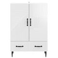 vidaXL Servírovacia skriňa Biela s vysokým leskom 66 x 34,5 x 95 cm