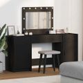 vidaXL Toaletný stolík 3 ks Čierna 78,5 x 41 x 135 cm Kompozitné drevo