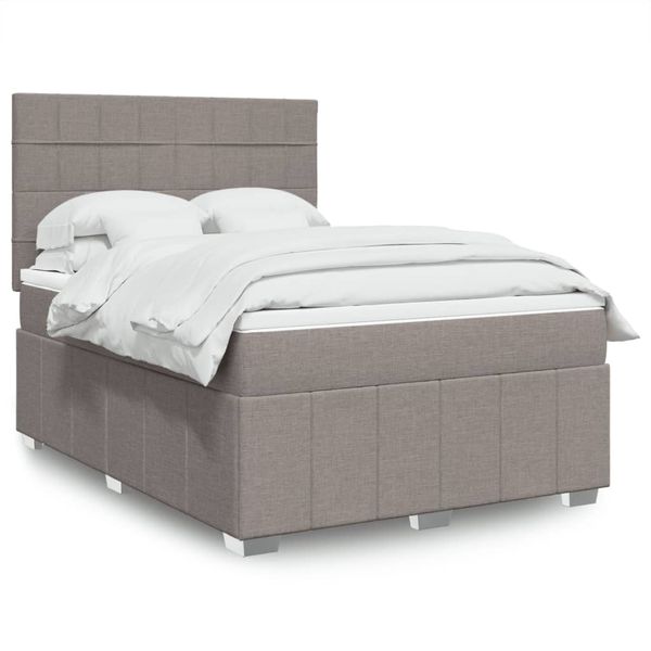 vidaXL Boxspring posteľ s matracom sivohnedý 140x190 cm látka
