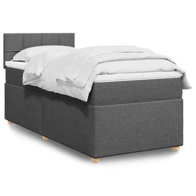 vidaXL Boxspring posteľ s matracom tmavosivá 90x200 cm látka