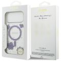 Guess Resin Flowers Glitter MagSafe puzdro pre iPhone 17 Pro Max fialové