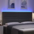 vidaXL LED hlavová doska s LED pásikmi Tmavo šedá 200 cm látka