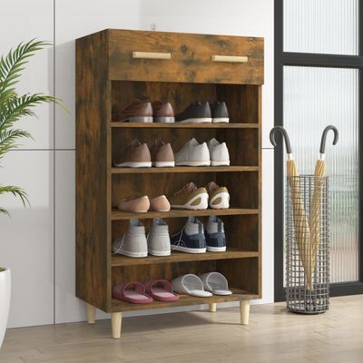vidaXL Botník dymový dub 60x35x105 cm spracované drevo
