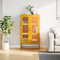 vidaXL Highboard horčicová žltá 68x39x123 cm Oceľ