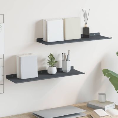 vidaXL Závesná polica 2 ks Antracit 60 x 18 x 2,5 cm Oceľ