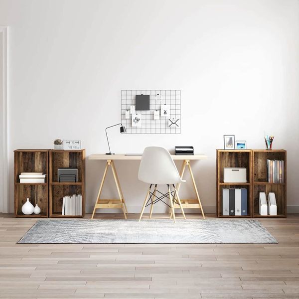 vidaXL Zostava TV skriniek Nástenný 4 pcs Staré drevo 37 x 37 x 72 cm
