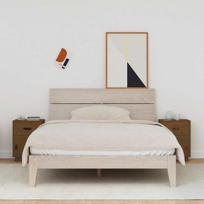 vidaXL Nočné stolíky 2 ks medovo-hnedé 40x34x55 cm borovicový masív
