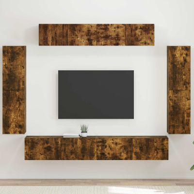 vidaXL TV skrinka 8 pcs Dymová dub