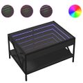 vidaXL Konferenčný stolík s nekonečnými LED čierny 70x50x38 cm