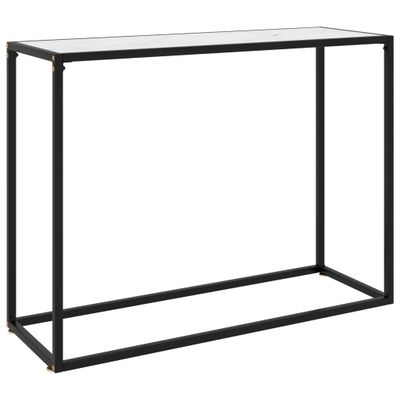 vidaXL Konzolový stolík biely 100x35x75 cm tvrdené sklo