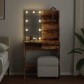 vidaXL toaletný stolík s LED Old Wood 74,5x40x141 cm